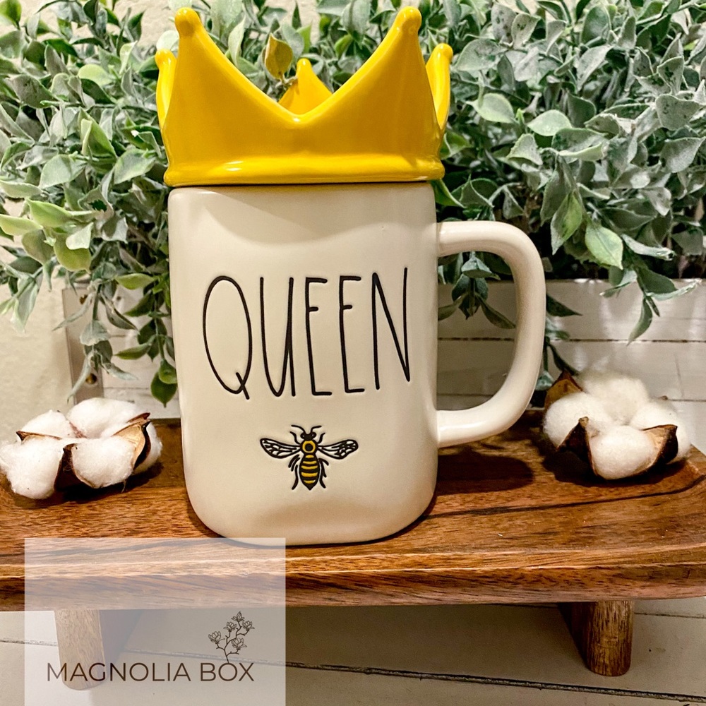 Rae Dunn “Queen Bee” Mug W/ Crown Topper